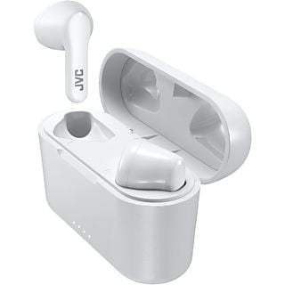 Auriculares True Wireless - JVC HA-A3T-W-U, De botón, BT 5.1, IPX4, Hasta 22 horas, Blanco + Estuche de carga