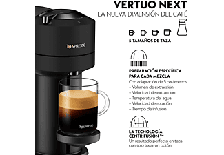 Cafetera de cápsulas - Nespresso® De Longhi Vertuo Next ENV120.BM, 1500 W, 1.1 l, Con cápsulas monodosis, Negro