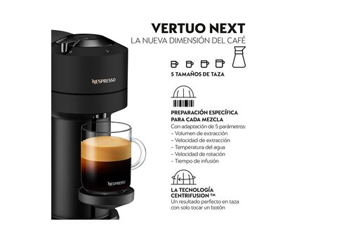 Nespresso VERTUO Next XN910N - Cafetera de cápsulas, máquina café expreso  Krups , 5 tamaños diferentes tazas, tecnología Centrifusion, calentamiento