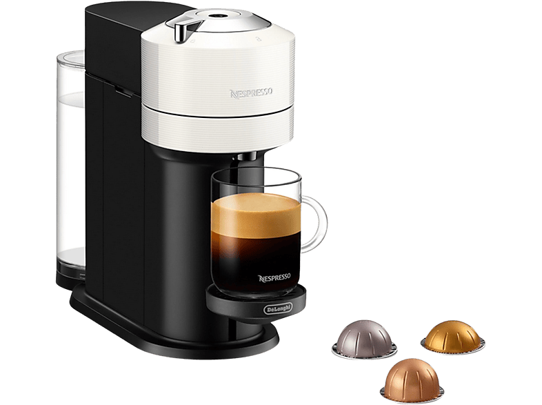De'Longhi Nespresso® Vertuo Next ENV120.W, 1500 W, 1.1 l, Calentamiento 30s, Tecnología Centrifusión™, Bluetooth, Apagado auto