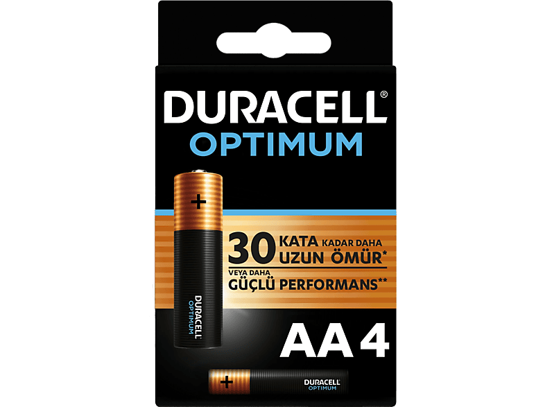 DURACELL Optimum Kalın Kalem 4'lü AA Alkalin Pil