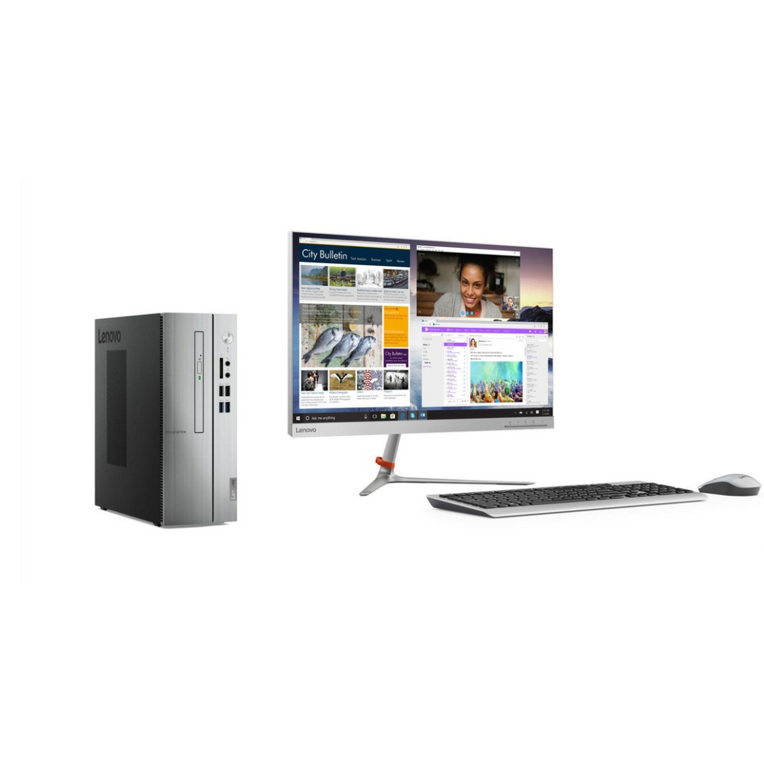 PC Sobremesa - Lenovo IdeaCentre 510S-07ICB, Intel® Core™ i5-8400, 8GB RAM, 1TB HDD + 128GB SSD, HD Graphics 630, FreeDOS