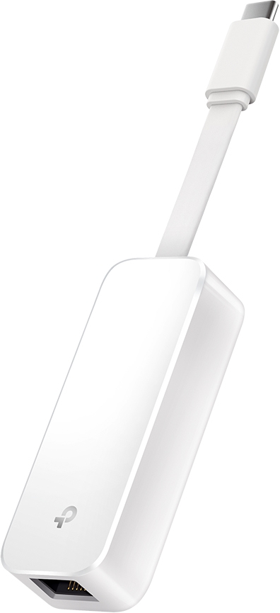 Adattatore TP-Link bianco. USB-C ed Ethernet.