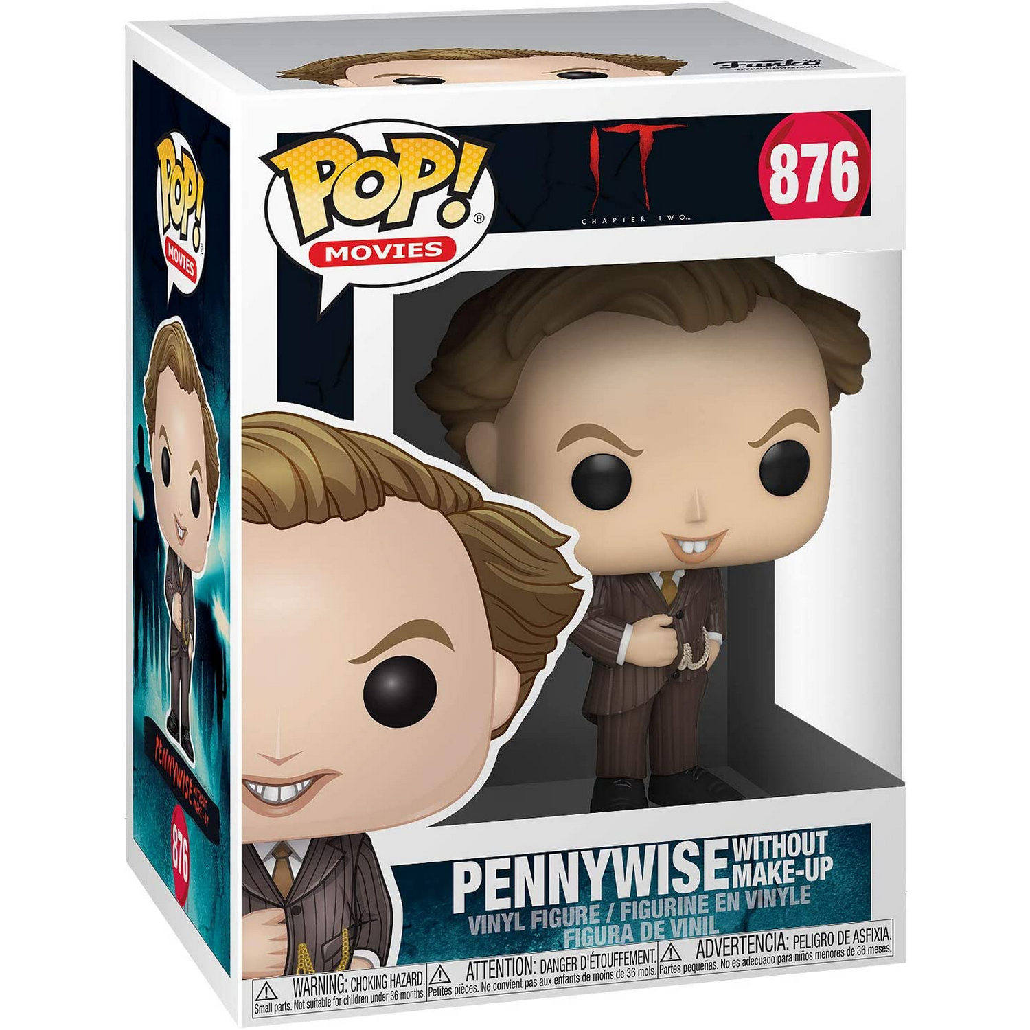 Figura Funko Pop! - Pennywise Without Make-Up, IT 2, Vinilo, 9.50 cm, Multicolor