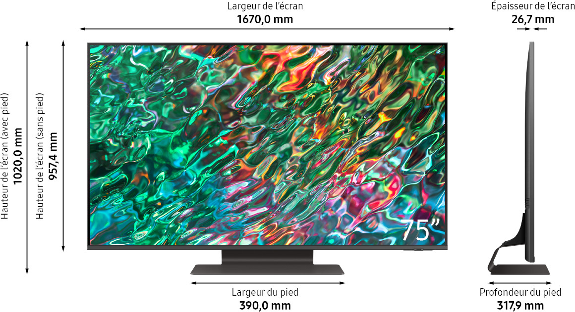 SAMSUNG 75" Neo QLED 4K Smart TV QE75QN90BATXXN - QLED 4K - Neo QLED-tv - 75 inch