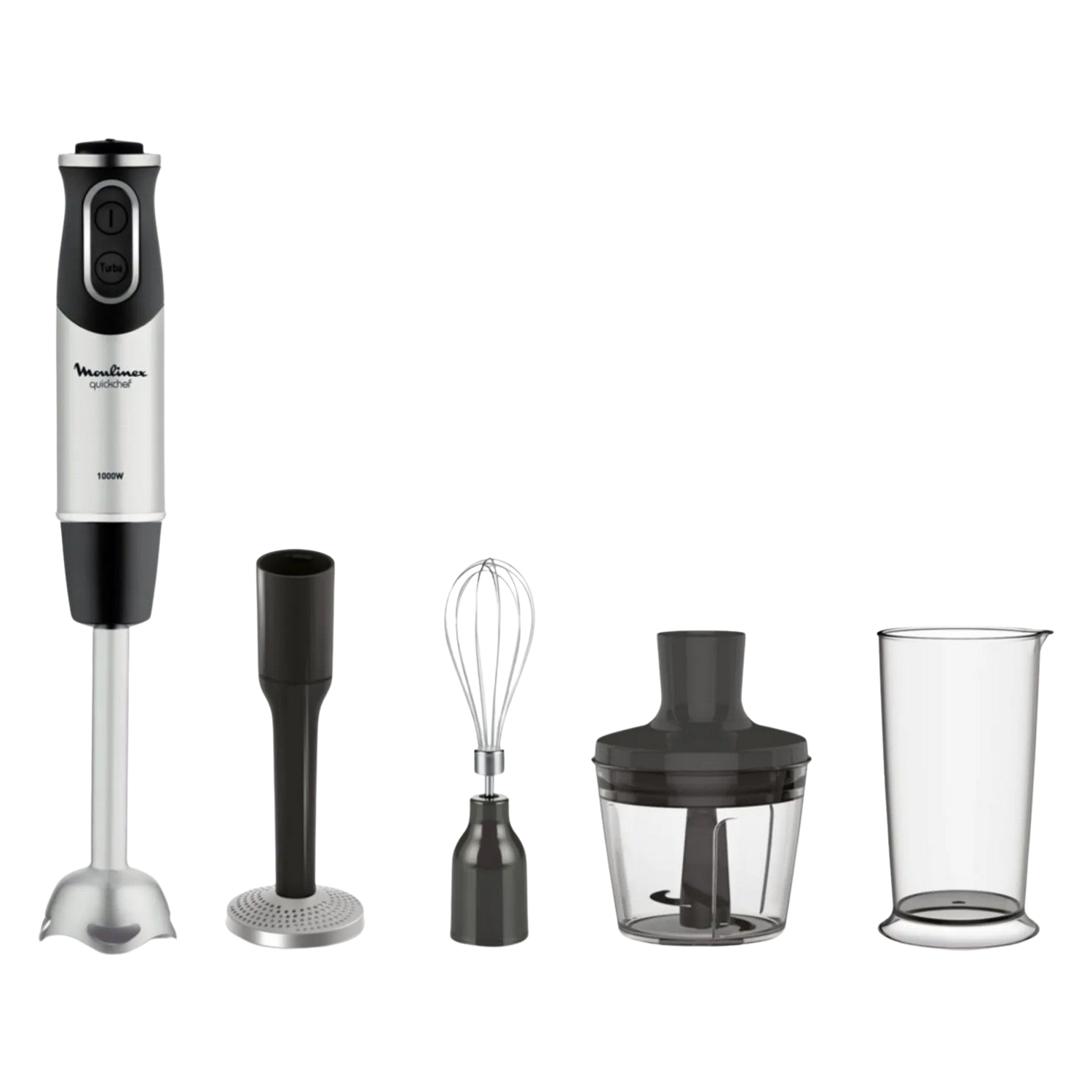 Batidora de mano - Moulinex Quickchef DD65H810, 1000W, 10 vel, Picadora 500 ml, Vaso medidor 800 ml, Pasa puré