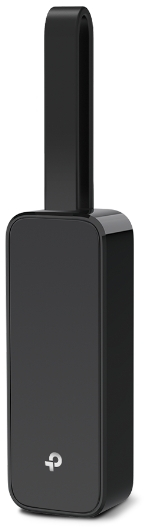 A black TP-Link wireless network adapter with a small logo, isolated on white background.