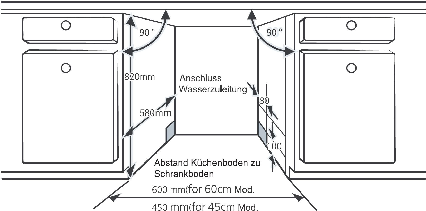 RESPEKTA GSP45TIDM Geschirrspüler (teilintegrierbar, 448 mm breit, 49 dB (A), E)