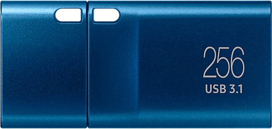 Clé USB 3.1 bleue avec '256' imprimé.