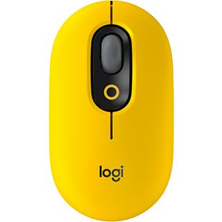 Ratón inalámbrico - Logitech POP, 4000 ppp, Óptico, Ambidiestro, Tecnología SilentTouch, SmartWheel, Multidispositivo, Multisistema, Amarillo