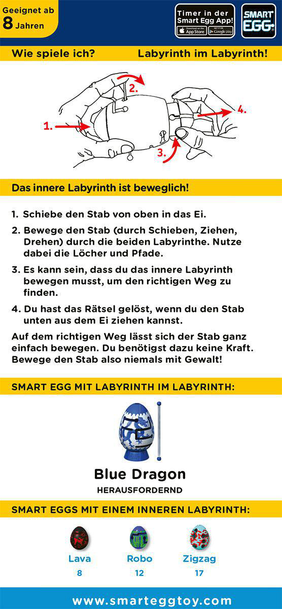 SMART EGG Smart Egg Blue Dragon (2Layer) Geschicklichkeitsspiel Mehrfarbig