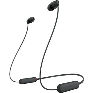 Auriculares inalámbricos - Sony WI-C100B, Micrófono, 25 horas de batería, Asistentes de voz, Bluetooth, Negro