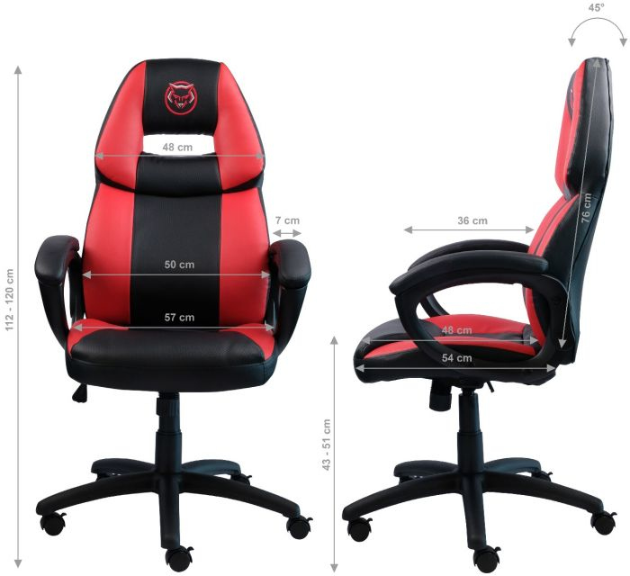 QWARE Chaise gamer Castor Red Rouge / Noir (QW GS-200RD)