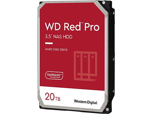 WESTERN DIGITAL WD Red Pro NAS - Festplatte (HDD, 20 TB, Silber/Schwarz)
