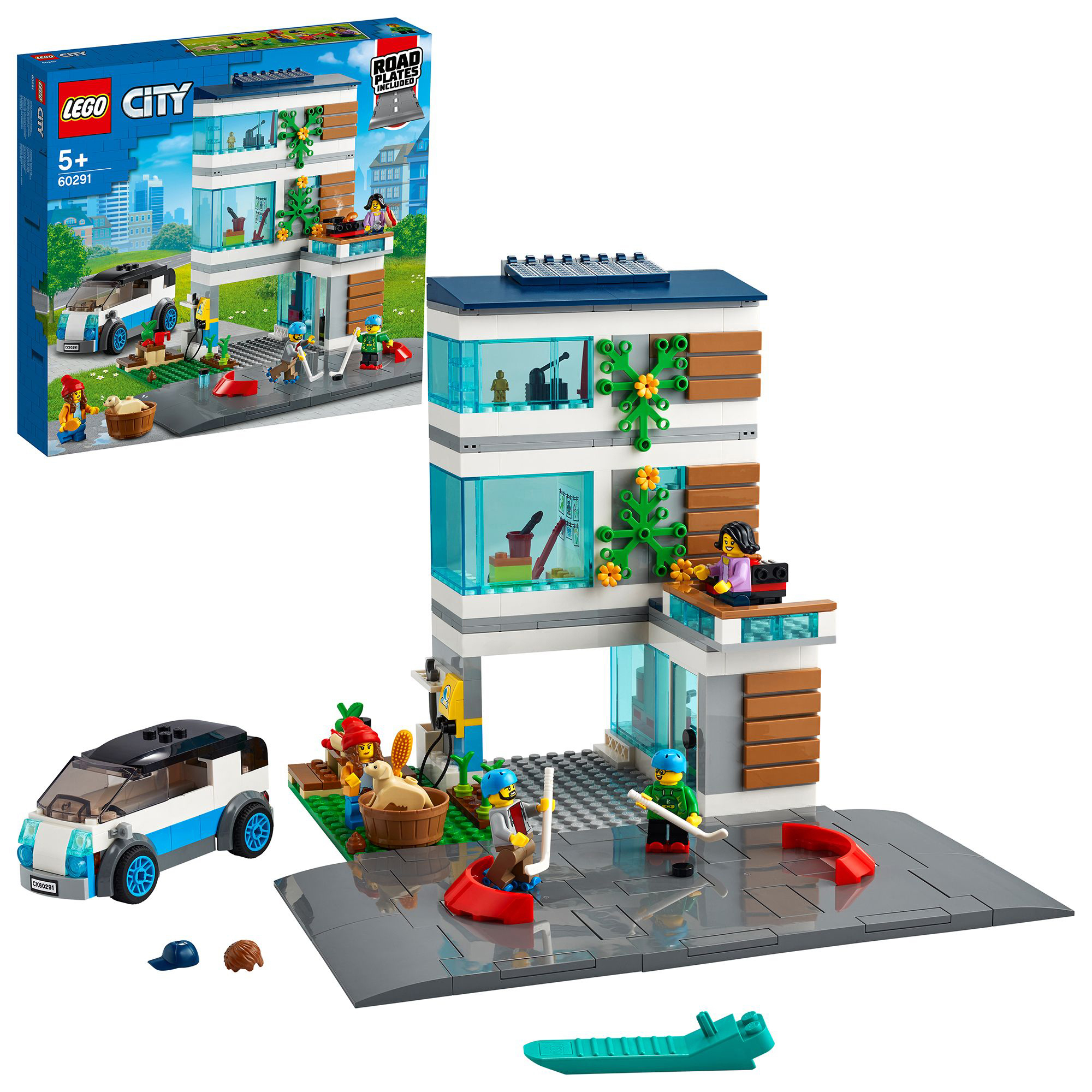 LEGO City 60291 Modernes Familienhaus Bausatz, Mehrfarbig