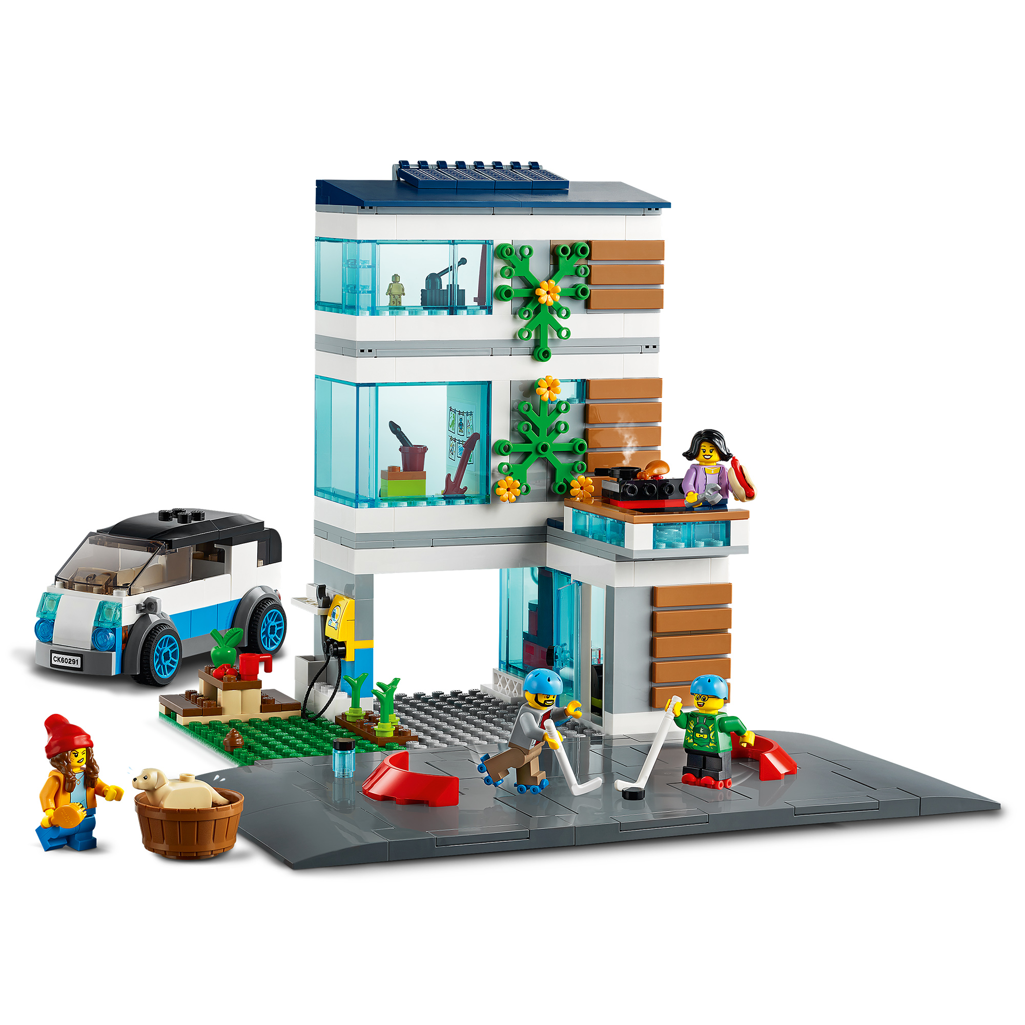 LEGO City 60291 Modernes Familienhaus Bausatz, Mehrfarbig