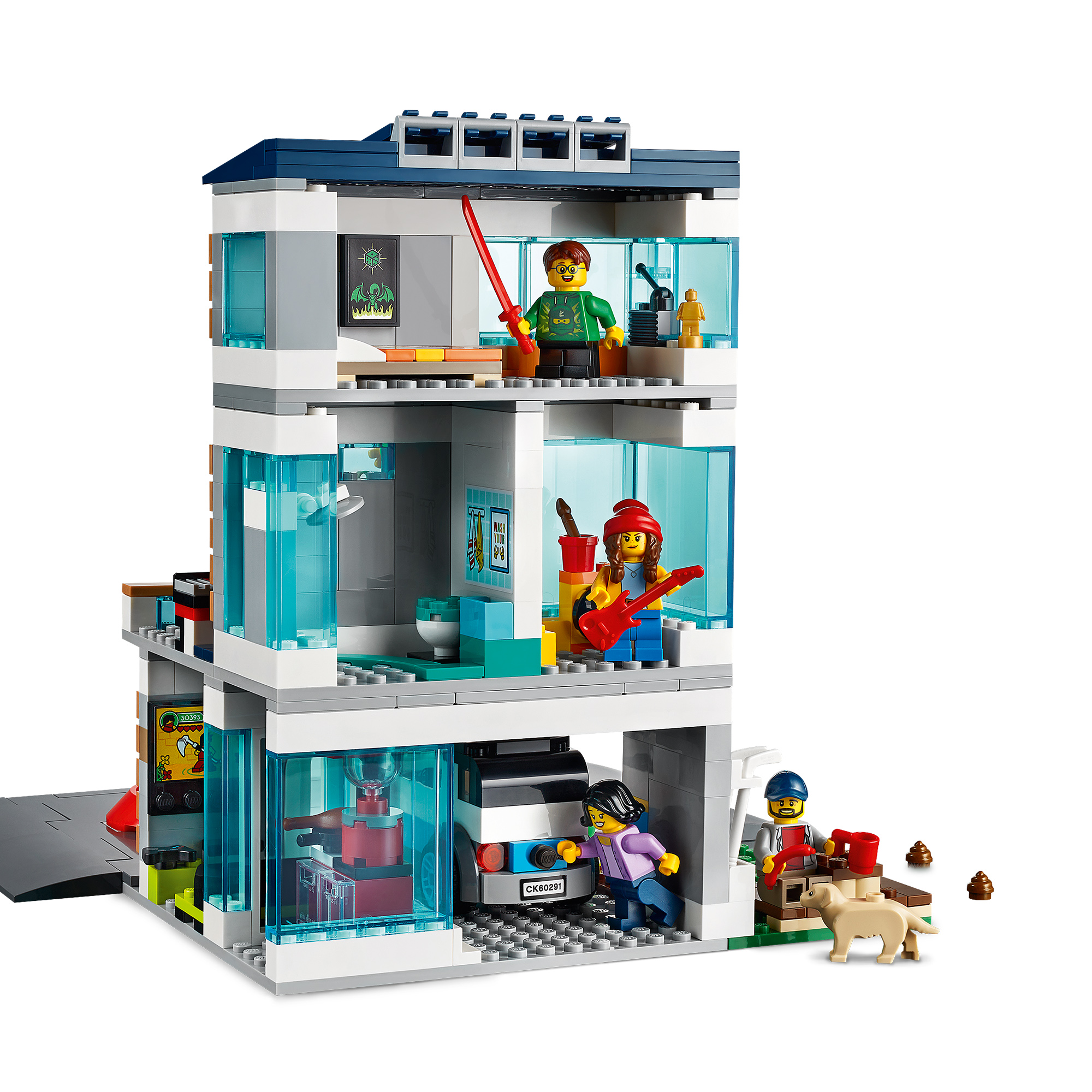 LEGO City 60291 Modernes Familienhaus Bausatz, Mehrfarbig