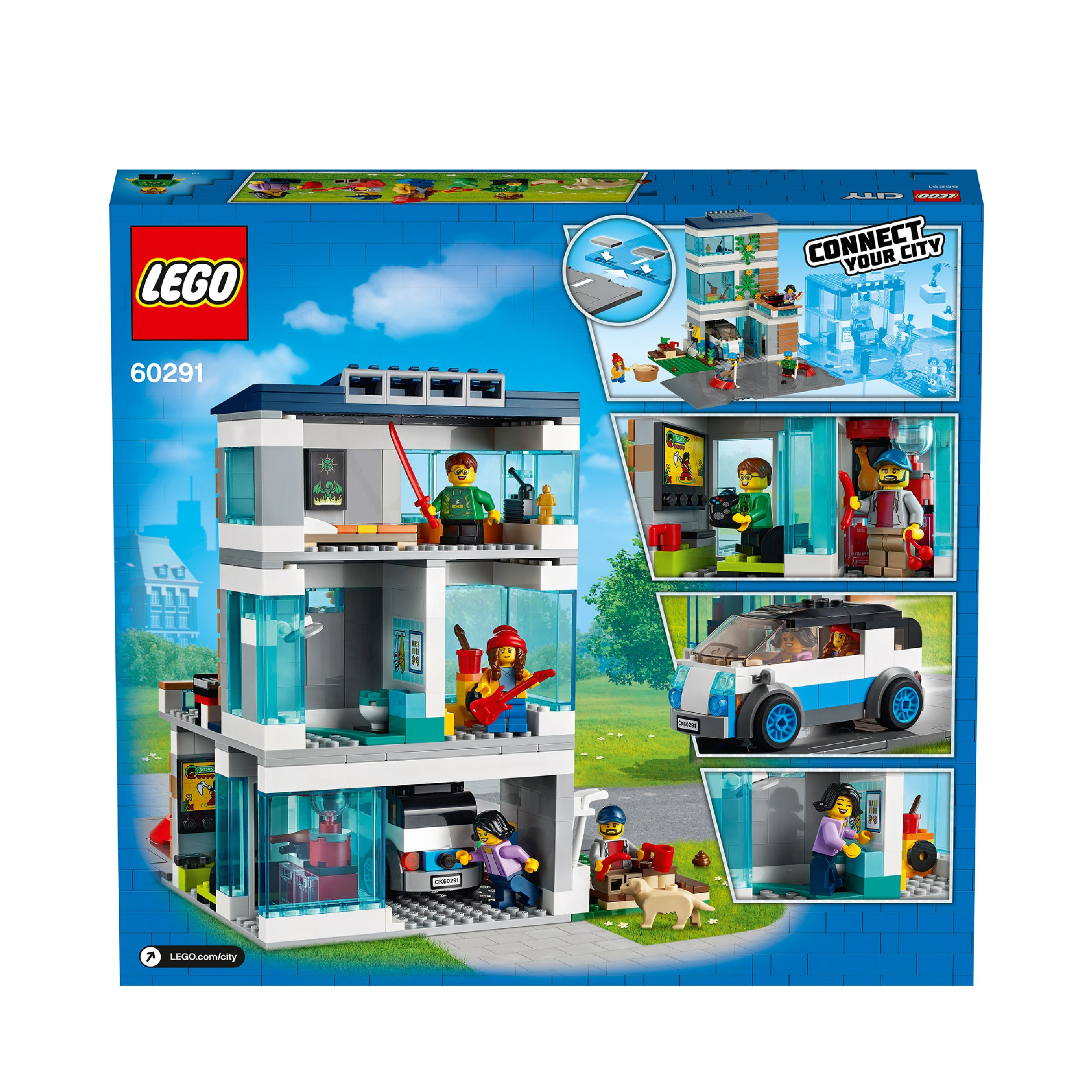 LEGO City 60291 Modernes Familienhaus Bausatz, Mehrfarbig