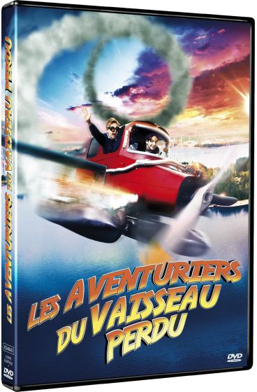 Une jaquette de DVD d'un film, avec un avion en l'air et deux personnes dans l'avion.