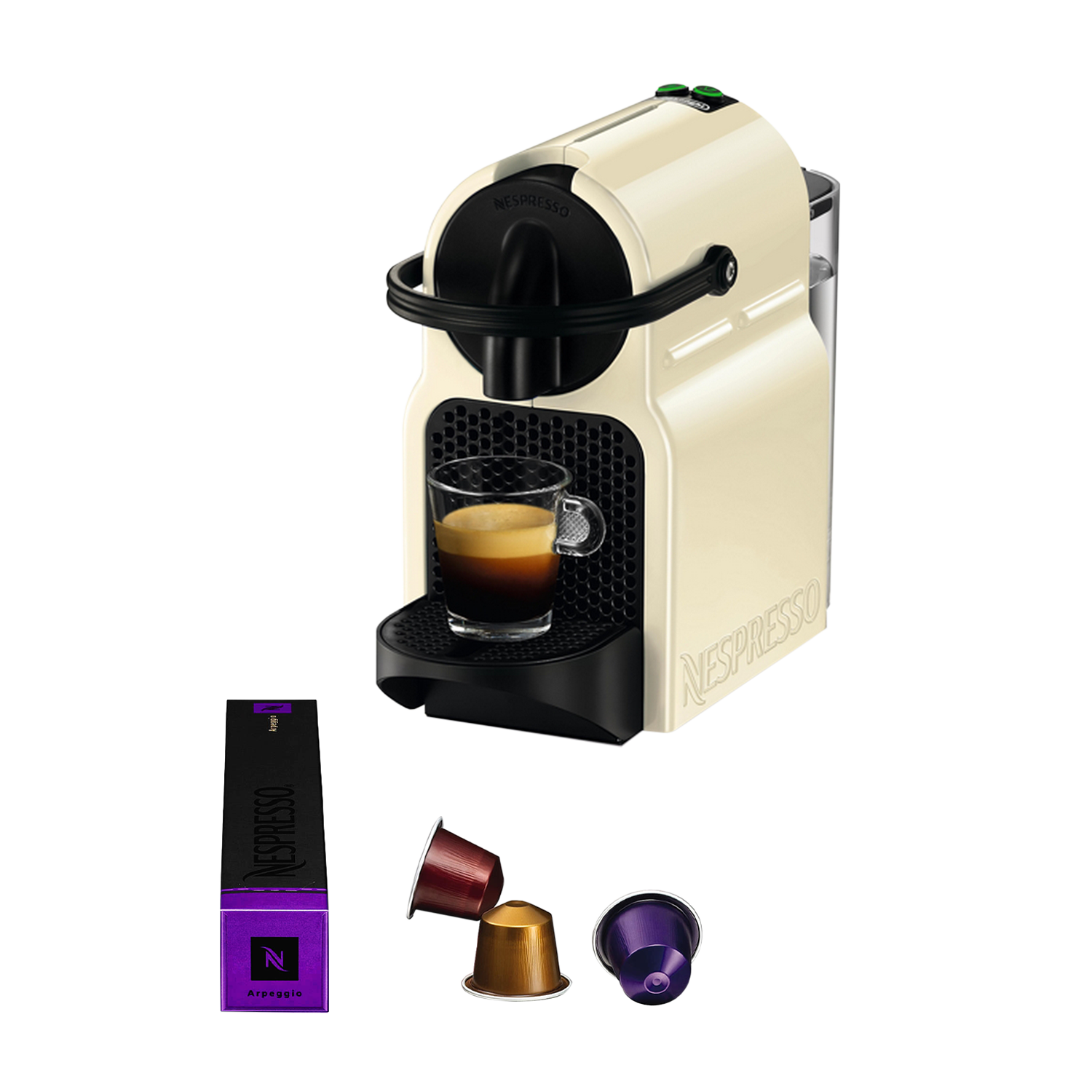 Cafetera de cápsulas - Nespresso De'Longhi Inissia EN80.CW 1260 W, 19 bar, 0.7 l, 1260 W, Crema