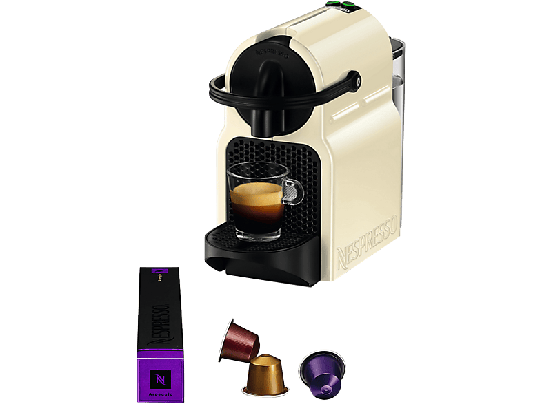 Nespresso De'Longhi Inissia EN80.CW - Cafetera monodosis de cápsulas  Nespresso, 19 bares, apagado automático, color crema, Incluye pack de  bienvenida