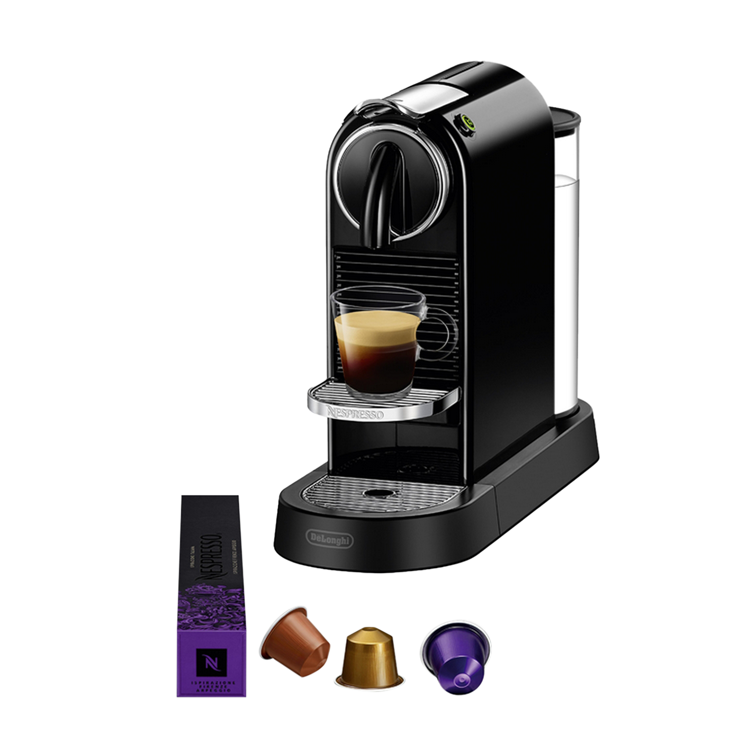 Cafetera de cápsulas - Nespresso® De Longhi Citiz EN167.B, 19 bares, Negro