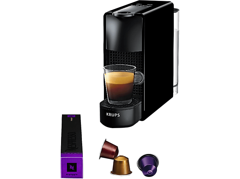 REACONDICIONADO Seminuevo(*) Cafetera de cápsulas - Nespresso® Krups XN1108 Essenza Mini, 19 bares, Negro