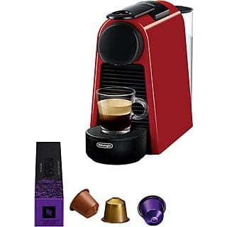 Cafetera de cápsulas - Nespresso® De'Longhi Essenza Mini EN85.R, 1150 W, 19 bar, 0.6 l, Calentamiento 26 s, Apagado automático, Rojo