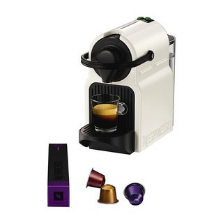 Cafetera de cápsulas - Nespresso® Krups INISSIA XN1001, 1260 W, 19 Bar, 0.7 L, Calentamiento en 25 s, Apagado automático, Blanco