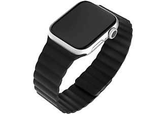FIXED Silikonarmband mit Magnetverschluss für Apple Watch 42/44/45 mm, Schwarz