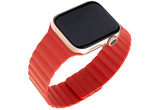 FIXED Silikonarmband mit Magnetverschluss für Apple Watch 42/44/45 mm, Rot