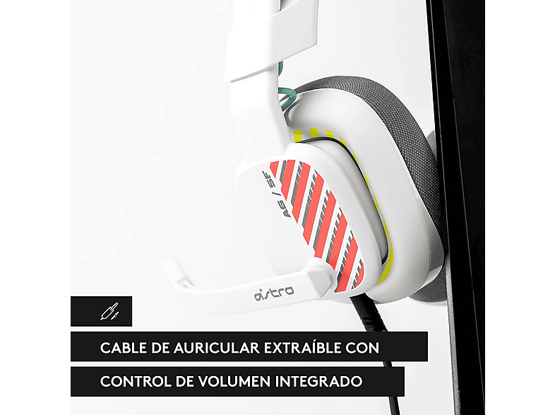 Auriculares gaming - Astro A10, De diadema, Con cable, Para Xbox Series X S, Micrófono volteable para silenciar, Control de volumen integrado, Blanco
