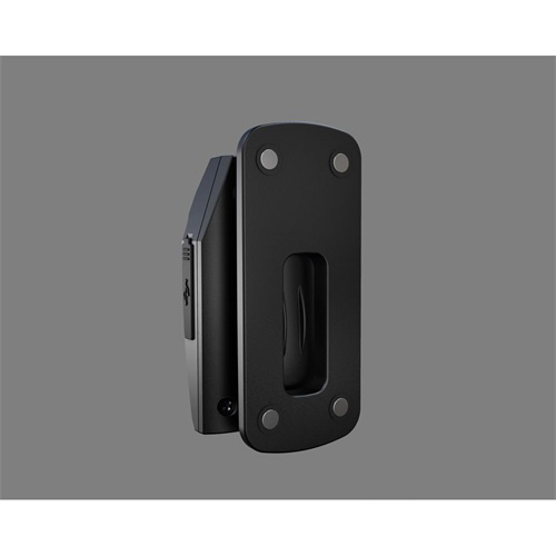 Egy fekete-ezüst készülék, téglalap alakú alappal és egy kisebb téglalap alakú darabbal.