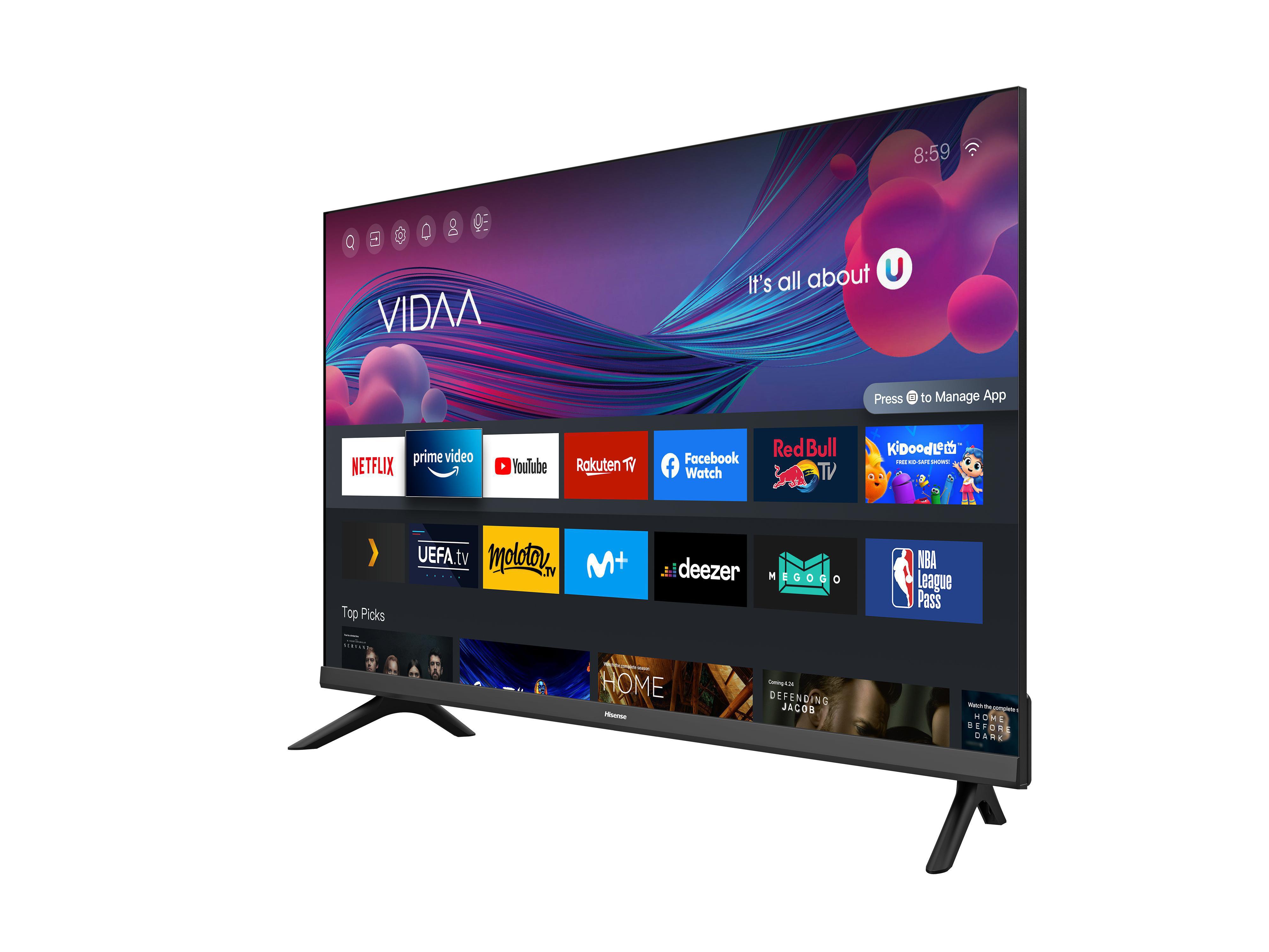 HISENSE 32A4BG LED TV (Flat, 32 Zoll / 80 cm, HD-ready, SMART TV, VIDAA U4)