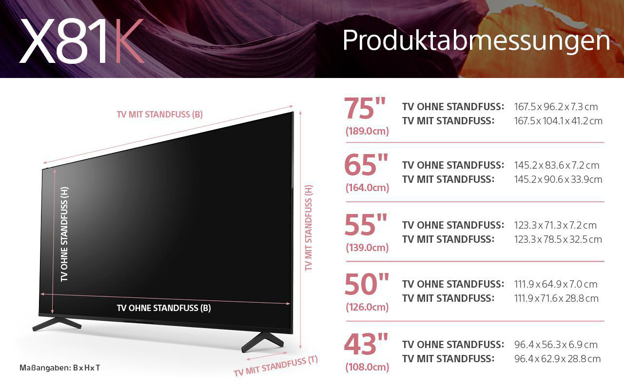 SONY BRAVIA KD-75X81K LED TV (Flat, 75 Zoll / 189 cm, UHD 4K, SMART TV)