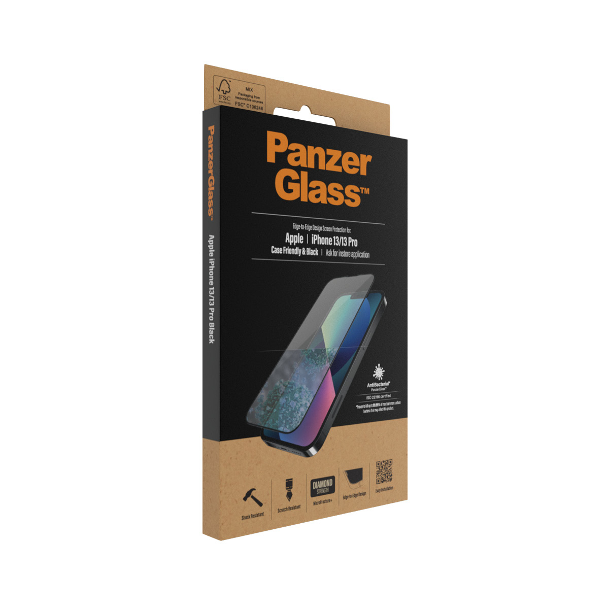 PANZERGLASS Protection d'écran iPhone 13 / 13 Pro Noir (PZ-PRO2745)