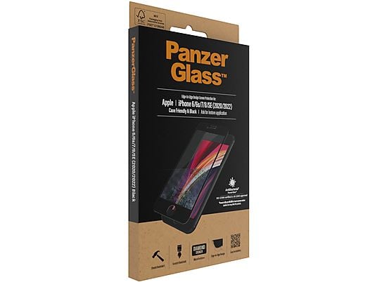 PANZERGLASS Beschermglas iPhone 6 / 6s / 7 / 8 / SE 2020 Zwart (PZ-2679)