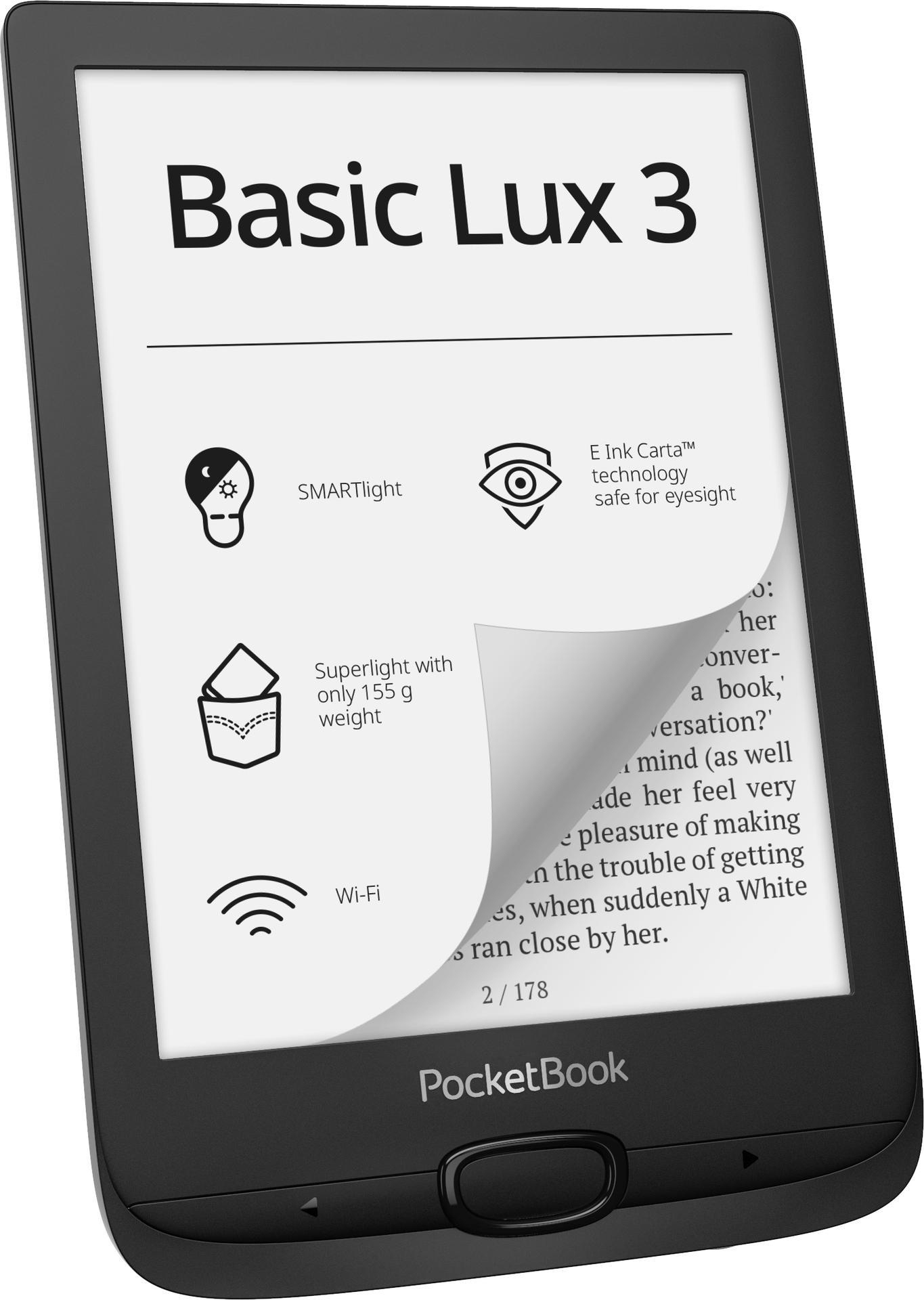 POCKETBOOK Basic 8 eReader InkBlack InkBlack GB 3 Lux