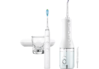 PHILIPS HX3866/41 Sonicare DiamondClean 9000 szónikus elektromos fogkefe és Power Flosser fogköztisztító, dupla csomag, fehér