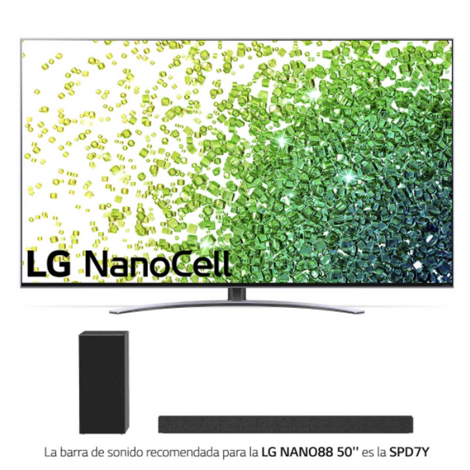 TV LED 50" - LG 50NANO886PB, SmartTV webOS 6.0, α7 Gen4 con AI, HDR Dolby Vision, Dolby Atmos, Plata