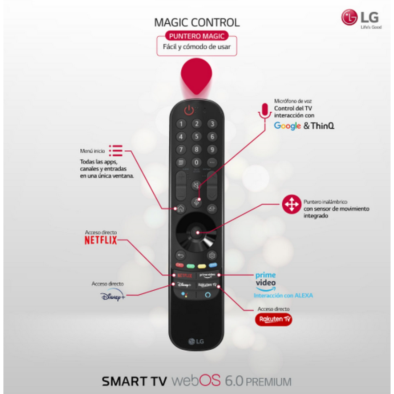 TV LED 50" - LG 50NANO886PB, SmartTV webOS 6.0, α7 Gen4 con AI, HDR Dolby Vision, Dolby Atmos, Plata
