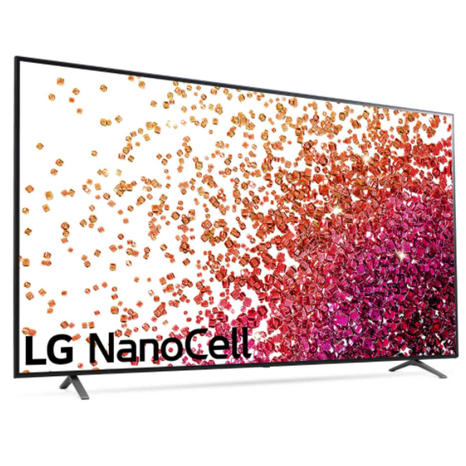 Un televisor LG NanoCell con una imagen colorida y el logotipo LG NanoCell.
