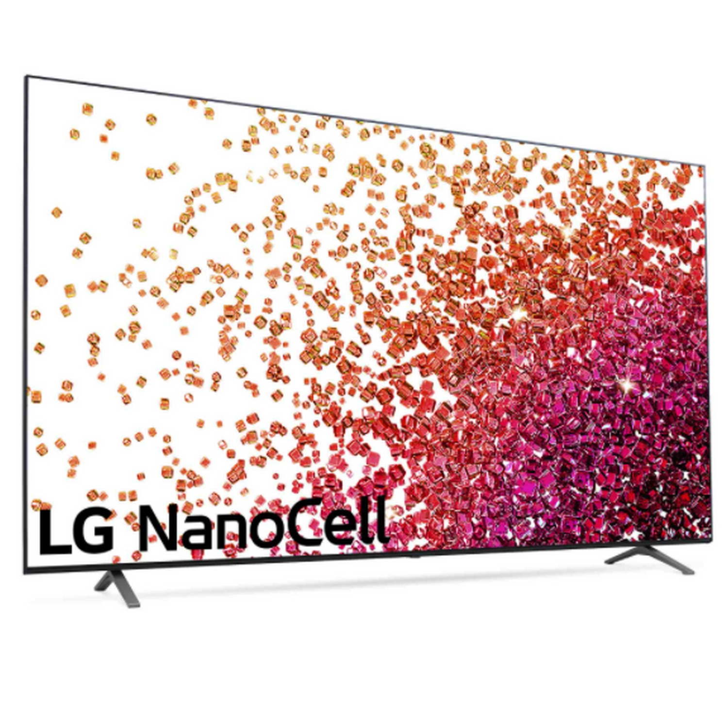 TV LG NanoCell. La pantalla muestra un patrón abstracto colorido.