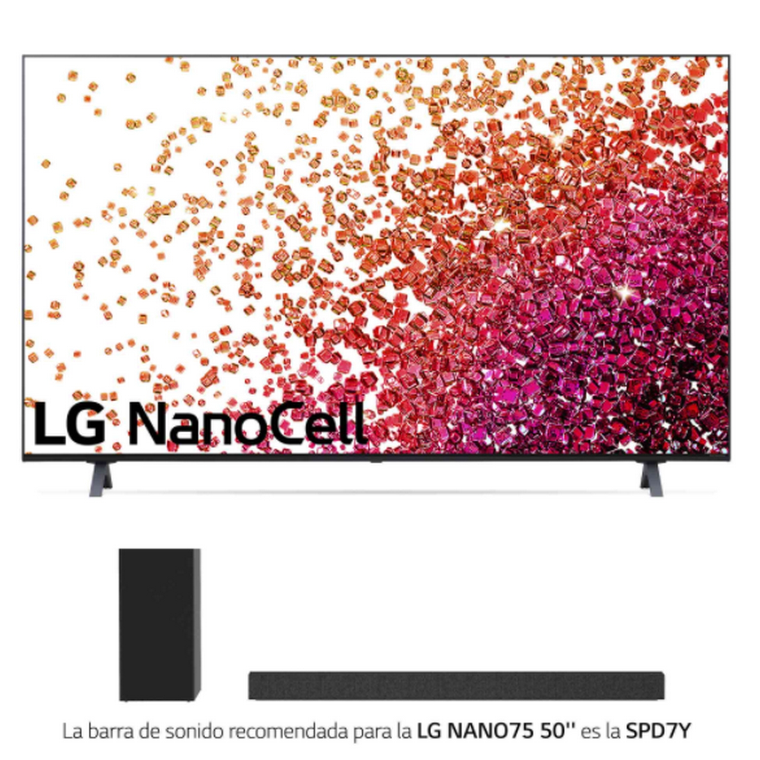 TV LED 50" - LG 50NANO756PA.AEU, UHD 4K, Quad Core, NanoCell, Smart TV, HDR 10 Pro, Asistentes de voz, Negro