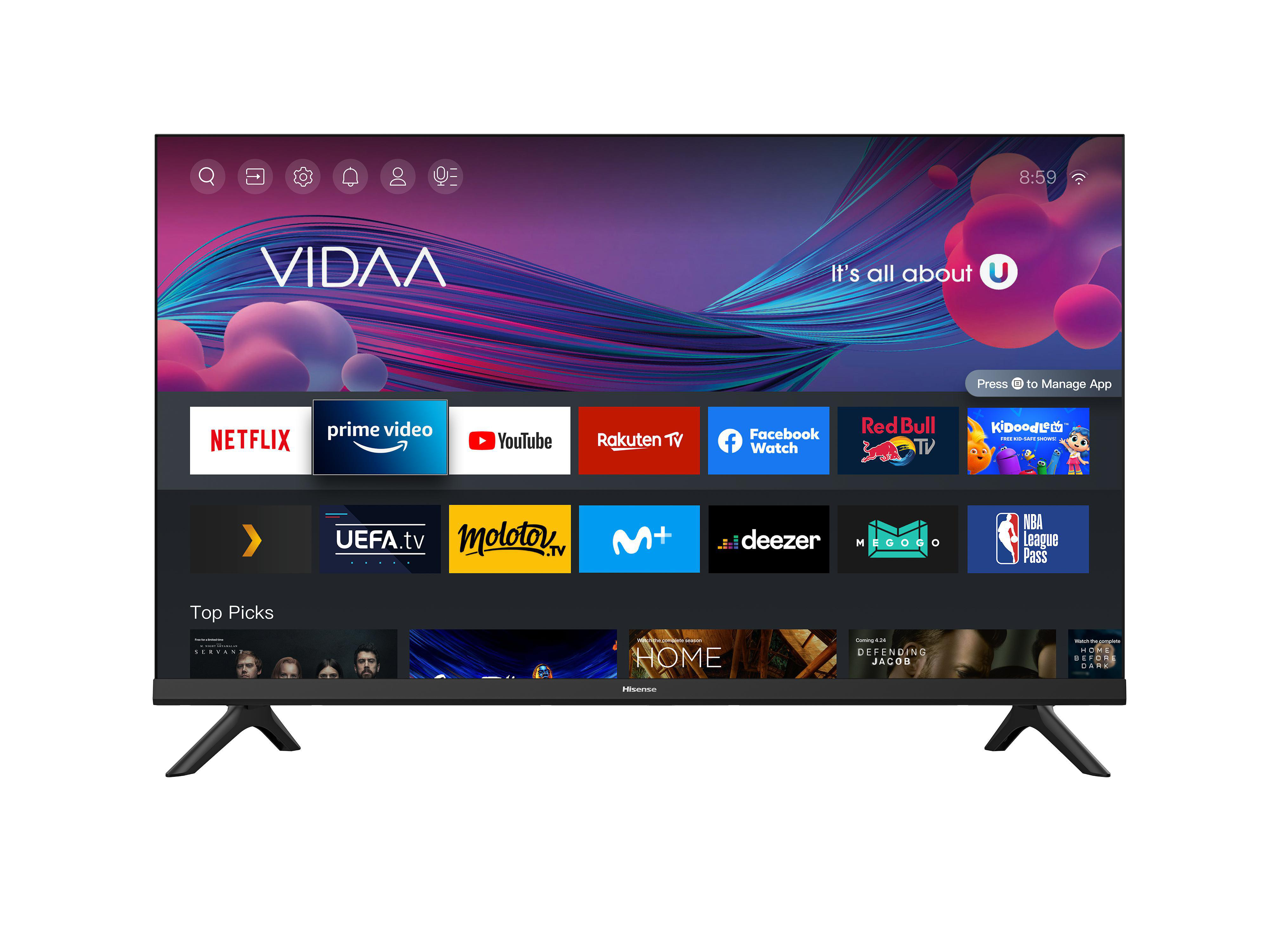 Full-HD, SMART 101 (Flat, cm, VIDAA / HISENSE Zoll TV, 40 U4) A TV LED 40 4BG