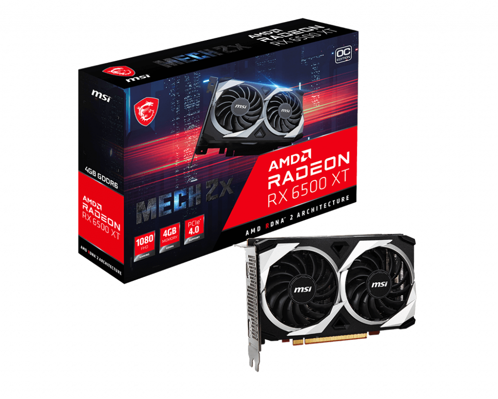 MSI VGA Radeon RX 6500 XT MECH 2X 4G OC Ekran Kartı