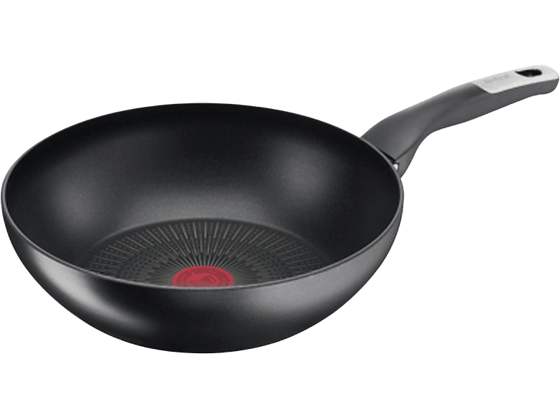 Sartén  Tefal G25519 Wok Jordi Cruz, Multiuso, Diámetro 28 cm,  Revestimiento Titanium Antirrayaduras, Tecnol. Thermo-Fusion, Capacidad 3.6  l, Negro