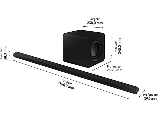 SAMSUNG Ultra Slim soundbar + subwoofer (HW-S800B)