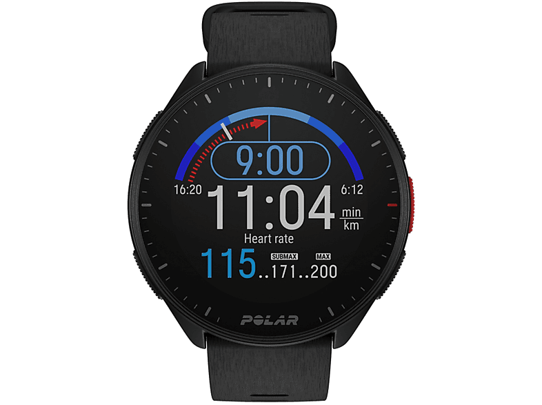 Reloj deportivo | Polar Pacer, Negro, 21 cm, 1.2