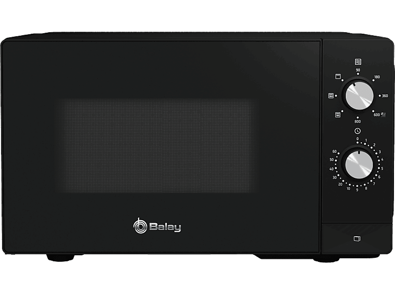 Microondas con grill - Balay 3WG3112X2, 1270 W, 5 potencias, 20 l, Negro